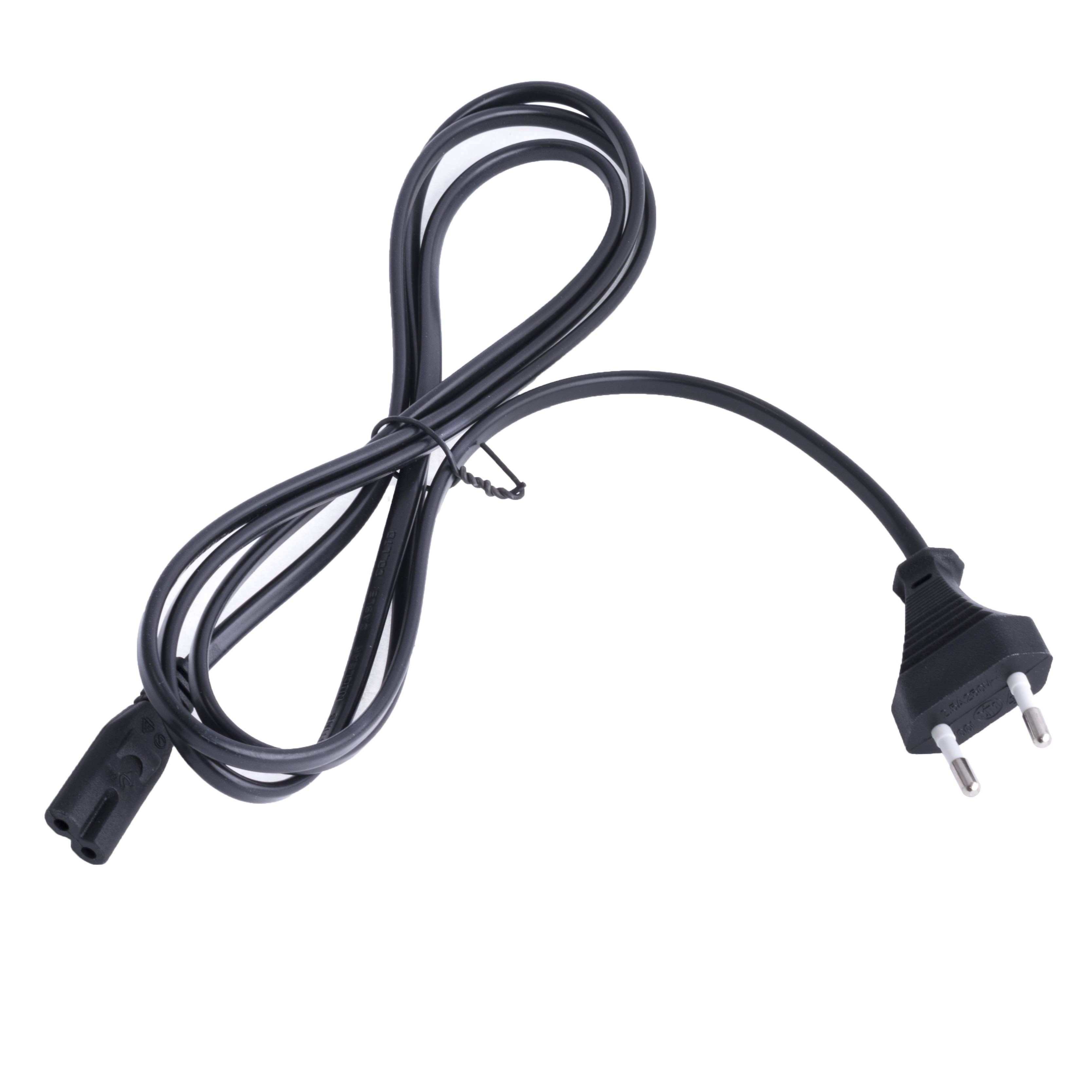 Шнур сетевой 2х0.75 черный 1,8м (KLS17-SH037+SH103-1.8M-B-H03VVH2-F 2*0 ...